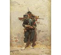 Artery8 Alphonse De Neuville Bugler Light Infantry 1876 Painting Premium Wall Art Canvas Print 18X24 Inch