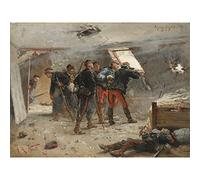 Artery8 Alphonse De Neuville Champigny 2 December 1870 Painting Premium Wall Art Canvas Print 18X24 Inch