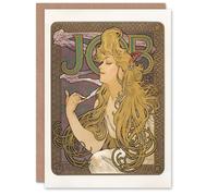 Artery8 Alphonse Mucha Art Card Job Paper Vintage Advert Art Nouveau