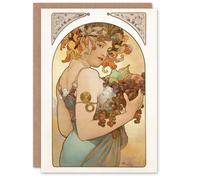 Artery8 Alphonse Mucha Art Card Woman With Fruit Art Nouveau