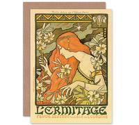 Artery8 Alphonse Mucha The Hermitage Vintage Advert Art Nouveau Card Artery8 Multicolor