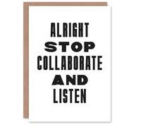 Artery8 Alright Stop Collaborate Listen Fun Bright Bold Personalised Card
