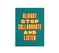 Artery8 Alright Stop Collaborate Listen Retro Fun Bold Canvas Wall Art Print | Size: W12" x H16" Artery8 Multicolor W12" x H16"