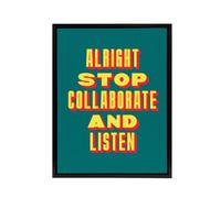 Artery8 Alright Stop Collaborate Listen Retro Fun Bold Framed Canvas Art Print | Size: W18" x H24" Artery8 Multicolor W18" x H24"