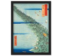Artery8 Ama no hashidate Tango Province Utagawa Hiroshige Japan Woodblock Artwork Framed Wall Art Print A4 in Black Artery8 Black