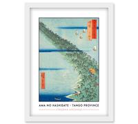 Artery8 Ama no hashidate Tango Province Utagawa Hiroshige Japan Woodblock Classic Collection Artwork Framed Wall Art Print A4 in White Artery8 White
