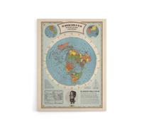 Artery8 American School Of The Air Age World Map Canvas Wall Art Print in Blue | Size: W24" x H32" Artery8 Blue W24" x H32"
