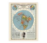 American School Of The Air Age World Map Polar Projection Radio Vintage Advert Unframed Wall Art Print Poster Home Decor Premium