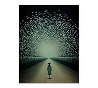 Artery8 Among Muggles Surreal Tunnel Witch Fantasy Art Living Room Large Wall Art Poster Print Thick Paper 18X24 Inch