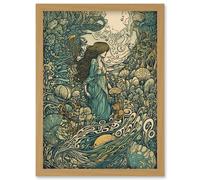 Artery8 An Aquatic Wonderland Beneath the Ocean's Surface Artwork Framed Wall Art Print A4 in Light Oak Artery8 Light Oak