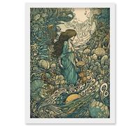 Artery8 An Aquatic Wonderland Beneath the Ocean's Surface Artwork Framed Wall Art Print A4 in White Artery8 White