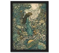An Aquatic Wonderland Beneath the Ocean's Surface Artwork Framed Wall Art Print A4 Artery8 Black One Size