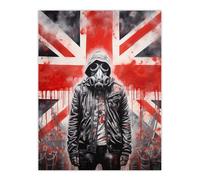 Artery8 Anarchy In The UK Gas Mask Riots British Flag Blood Dystopia Large Wall Unframed Art Poster Print Thick Paper 18X24 Inch | Size: W18" x H24" Artery8 Multicolor W18" x H24"