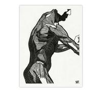 Artery8 Anatomical study of mans lateral muscles Stolk Wall Art Poster Print in White | Size: W24" x H32" Artery8 White W24" x H32"