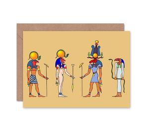 Artery8 Ancient Egypt Egyptian Hieroglyphics Gods Modern Card Artery8 Multicolor