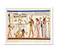 Artery8 Ancient Egyptian Heiroglyphics Horus Thoth Anubis Mural Framed Art in White | Size: W12" x H16" Artery8 White W12" x H16"