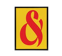 Artery8 And Ampersand Symbol Yellow Red Vibrant Design Framed Canvas Art Print | Size: W18" x H24" Artery8 Yellow W18" x H24"