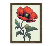 Artery8 Anemone Flower Bloom Tattoo Ink Body Art Rockabilly Americana 50s Artwork Framed Wall Art Print 18X24 Inch
