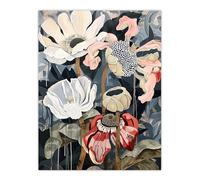 Artery8 Anemone Flowers After Storm Floral Painting Living Room Large Wall Art Poster Print Thick Paper 18X24 Inch