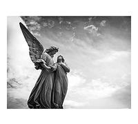 Artery8 Angel Statues Black White Photo Unframed Wall Art Print Poster Home Decor Premium