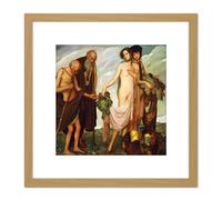 Artery8 Angel Zarraga The Gift 8X8 Inch Square Wooden Framed Wall Art Print Picture with Mount in Light Oak Artery8 Light Oak