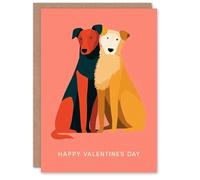 Artery8 Animals In Love Cute Dog Lover Illustration Valentine's Day Card