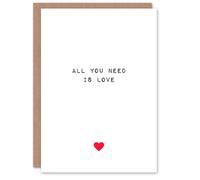 Artery8 Valentines Day Greeting Card All You Need is Love For Him or Her