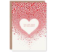 Artery8 Valentines Day Greeting Card Defo My Soulmate Love Heart Pattern For Her Wife Partner
