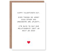 Artery8 Anniversary Card Fun Funny Humour 2020 Arguments Aplenty Wife Husband For Him or Her in White Artery8 White