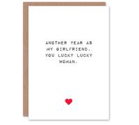 Artery8 Anniversary Card Fun Funny Humour Another Year Girlfriend Lucky For Her Wife Partner in White Artery8 White