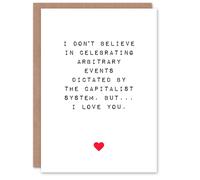 Artery8 Valentines Day Greeting Card Fun Funny Humour Anti Capitalist Love You For Him or Her