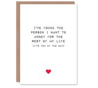 Artery8 Anniversary Card Fun Funny Humour Found Person To Annoy You For Him or Her in White Artery8 White