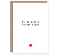 Artery8 Valentines Day Greeting Card Fun Funny Humour Glad Swiped Right For Him or Her