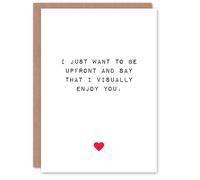 Artery8 Anniversary Card Fun Funny Humour I Visually Enjoy You For Him or Her in White Artery8 White