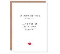 Artery8 Anniversary Card Fun Funny Humour Must Be Love Family Like Yours For Him or Her in White Artery8 White