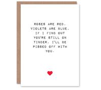 Artery8 Valentines Day Greeting Card Fun Funny Humour Pissed Off Still Tinder For Him or Her