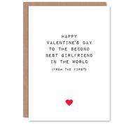 Artery8 Anniversary Card Fun Funny Humour Second Best Girlfriend Lesbian For Her Wife Partner in White Artery8 White