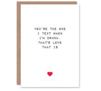 Artery8 Valentines Day Greeting Card Fun Funny Humour Text When Drunk That's Love For Him or Her