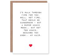 Artery8 Valentines Day Greeting Card Fun Funny Humour Walk Through Fire But Not For Him Husband Partner