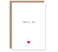 Artery8 Anniversary Card Fun Funny Humour You'll Do For Him or Her in White Artery8 White
