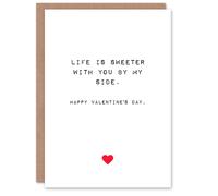 Artery8 Anniversary Card Life Sweeter With You For Him or Her in White Artery8 White