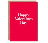 Artery8 Anniversary Card Minimalist Simple Red Happy For Him or Her Artery8 Red