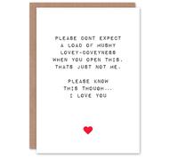 Artery8 Valentines Day Greeting Card Not Mushy But I Love You For Him or Her
