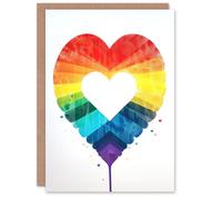 Artery8 Valentines Day Greeting Card Rainbow Love Heart For Him or Her