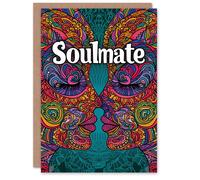 Artery8 Anniversary Card Soulmate Lesbian Esoteric Psychedelic Art For Her Wife Partner Artery8 Multicolor
