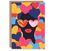 Artery8 Valentines Day Greeting Card Sunglasses Love Heart Eyes Lips For Him Husband Partner