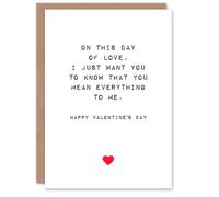 Artery8 Anniversary Card You Mean Everything To Me For Him or Her in White Artery8 White