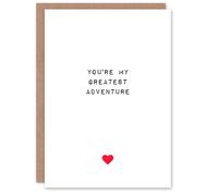 Artery8 Anniversary Card You're My Greatest Adventure For Him or Her in White Artery8 White