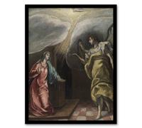 Artery8 Annunciation Archangel Gabriel & Mary El Greco Framed Wall Art Print | Size: W12" x H16" Artery8 Multicolor W12" x H16"