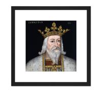 Artery8 Anonymous Portrait King Edward III England Painting 8X8 Inch Square Wooden Framed Wall Art Print Picture with Mount in Black Artery8 Black